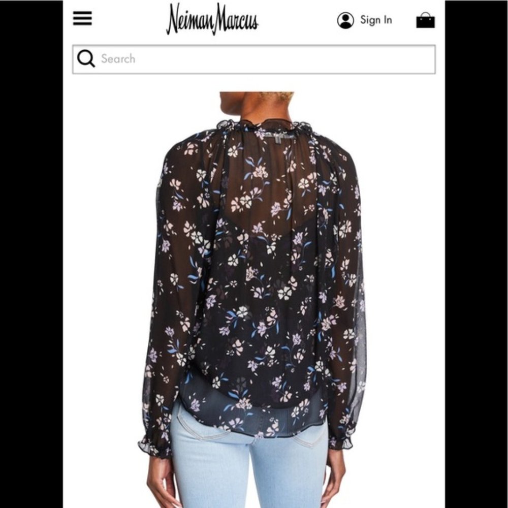 NEW Veronica Beard Antonette Silk Floral Blouse - Picture 4 of 5